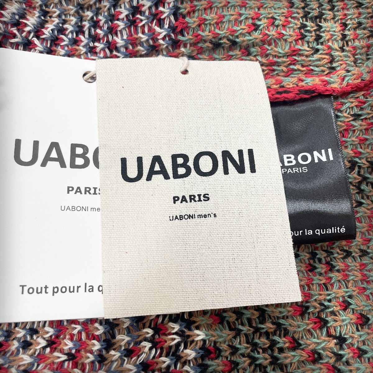 最高級EU製＆定価5万◆UABONI*Paris*セーター*ユアボニ*パリ発◆ウール ソフト 保温 カラフル プルオーバー 男女兼用 クリスマス L/48_画像9