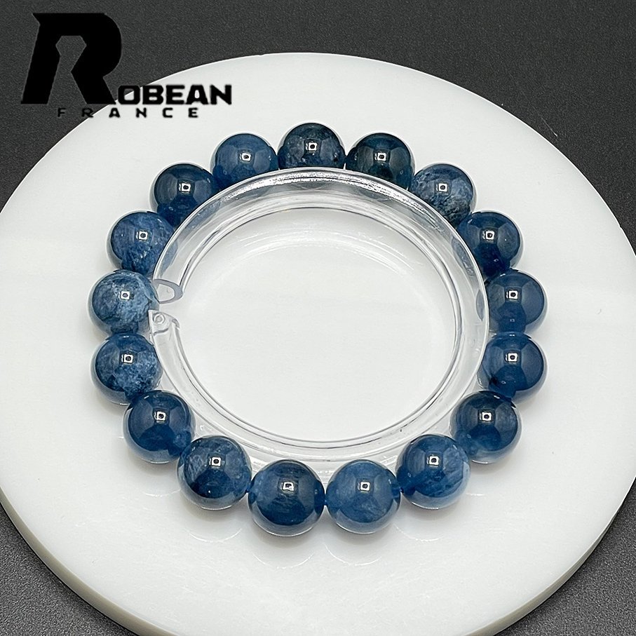 レア EU製 定価7万円★ROBEAN・ブルーグリーンアクアマリン★パワーストーン ブレスレット 天然石 原石 綺麗 お守り 12.2-12.6mm 1008J072_画像1