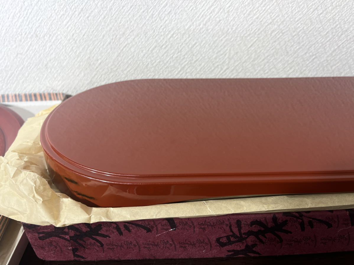 美品 後藤塗り 根来塗り 菓子器 漆器 お盆 木製 丸盆 天然木 茶道具 塗 伝統工芸_画像8