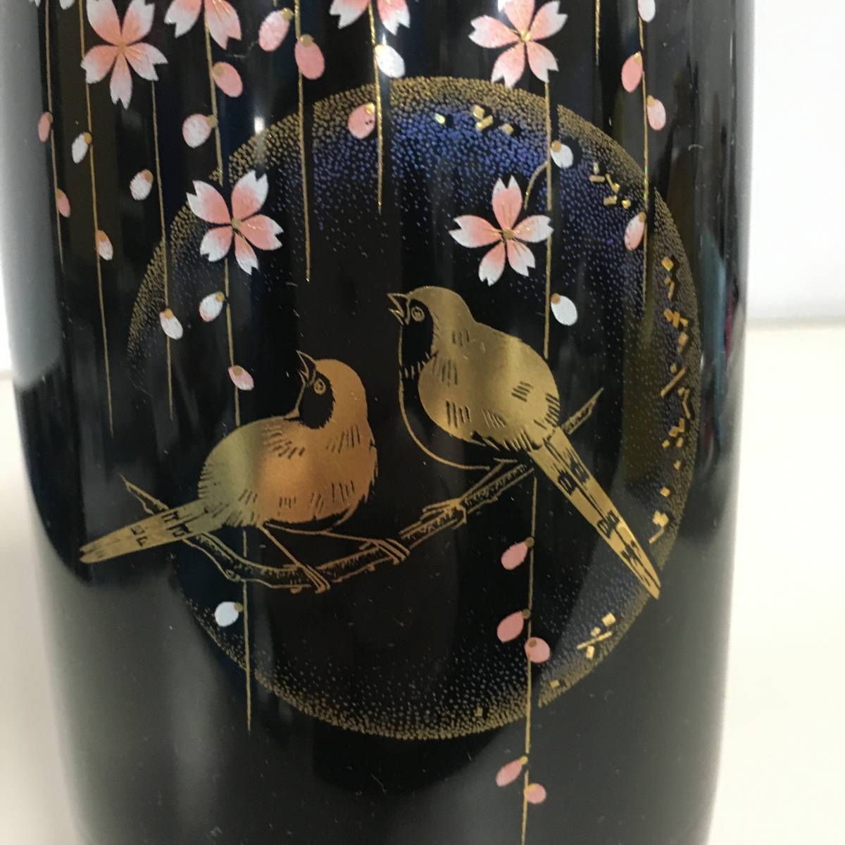 ●花瓶 鳥 2羽 2126-80 花器 陶器 水挿し 約20cm　【24/0202/01_画像2