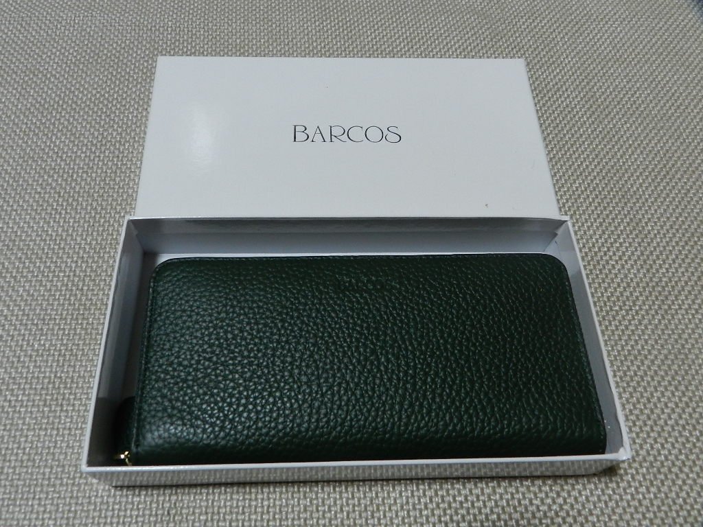 BARCOS ラウンドファスナー 財布 カード入れ ダークグリーン の画像1