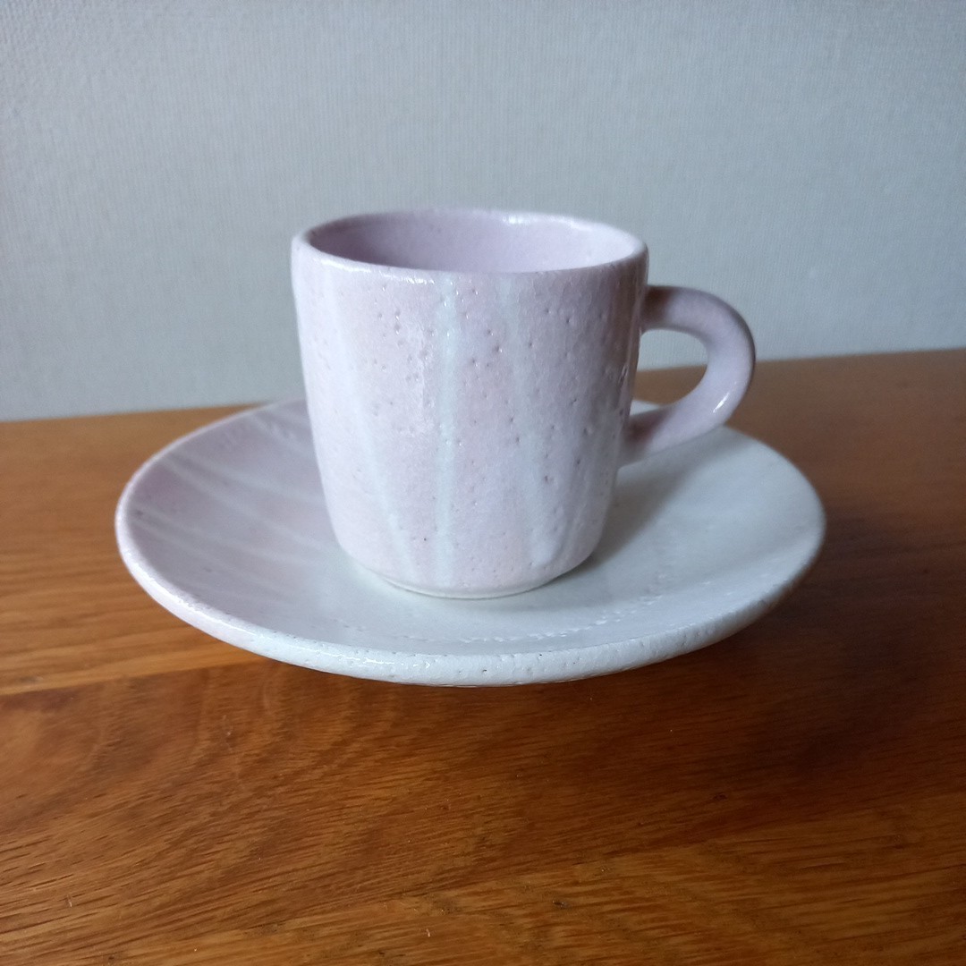 美濃焼き桜志野 鼠志野十草コーヒーカップの画像6