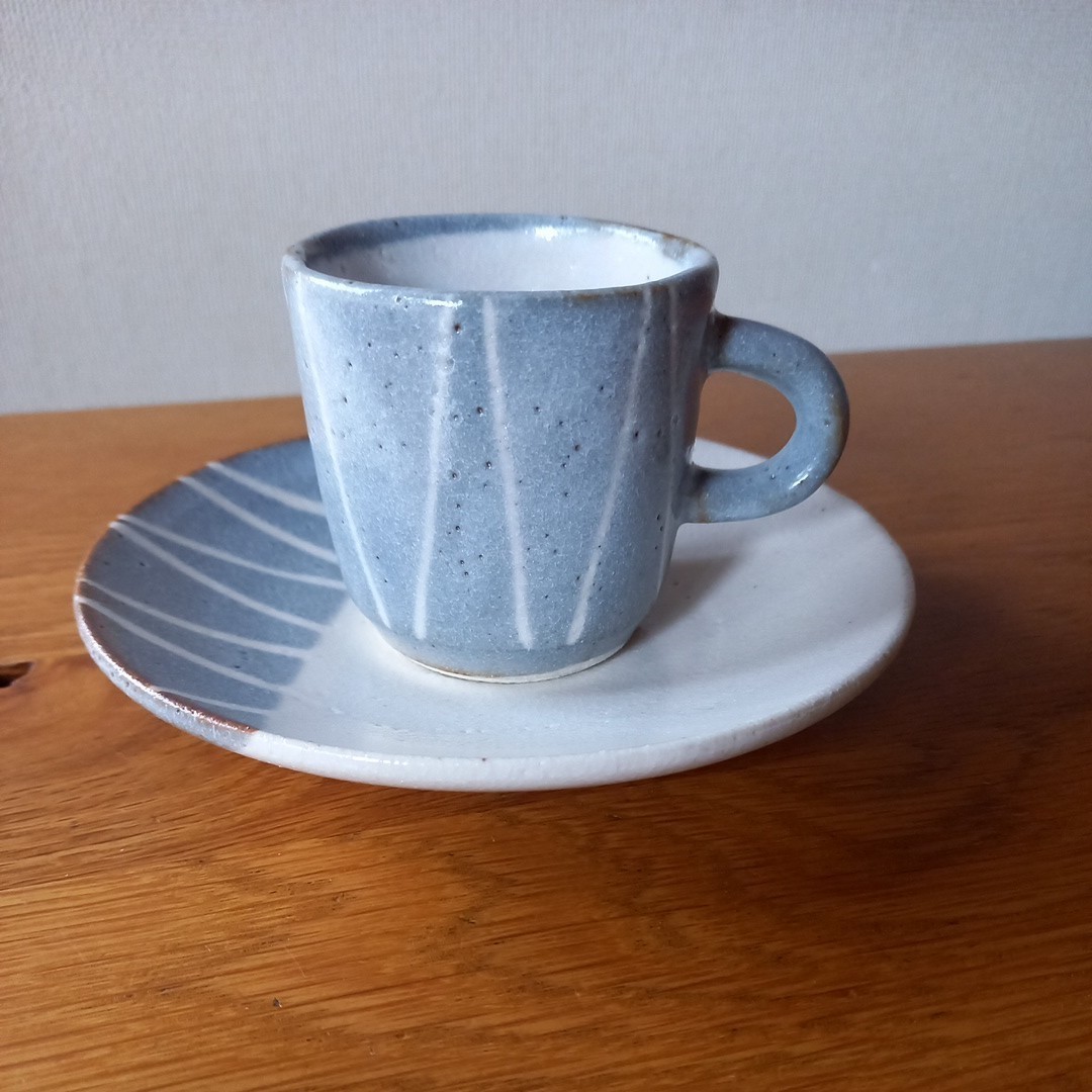 美濃焼き桜志野 鼠志野十草コーヒーカップの画像4