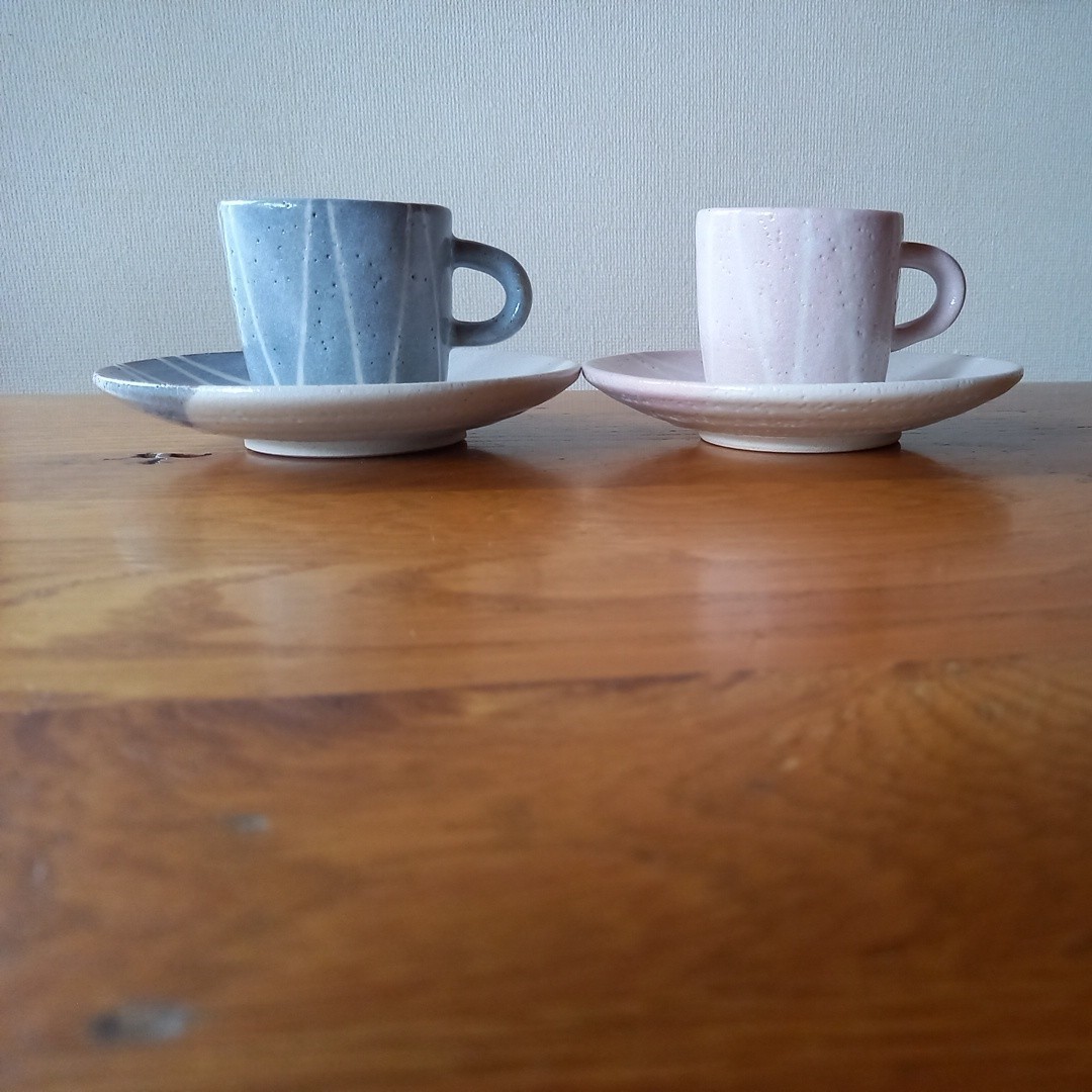 美濃焼き桜志野 鼠志野十草コーヒーカップの画像9