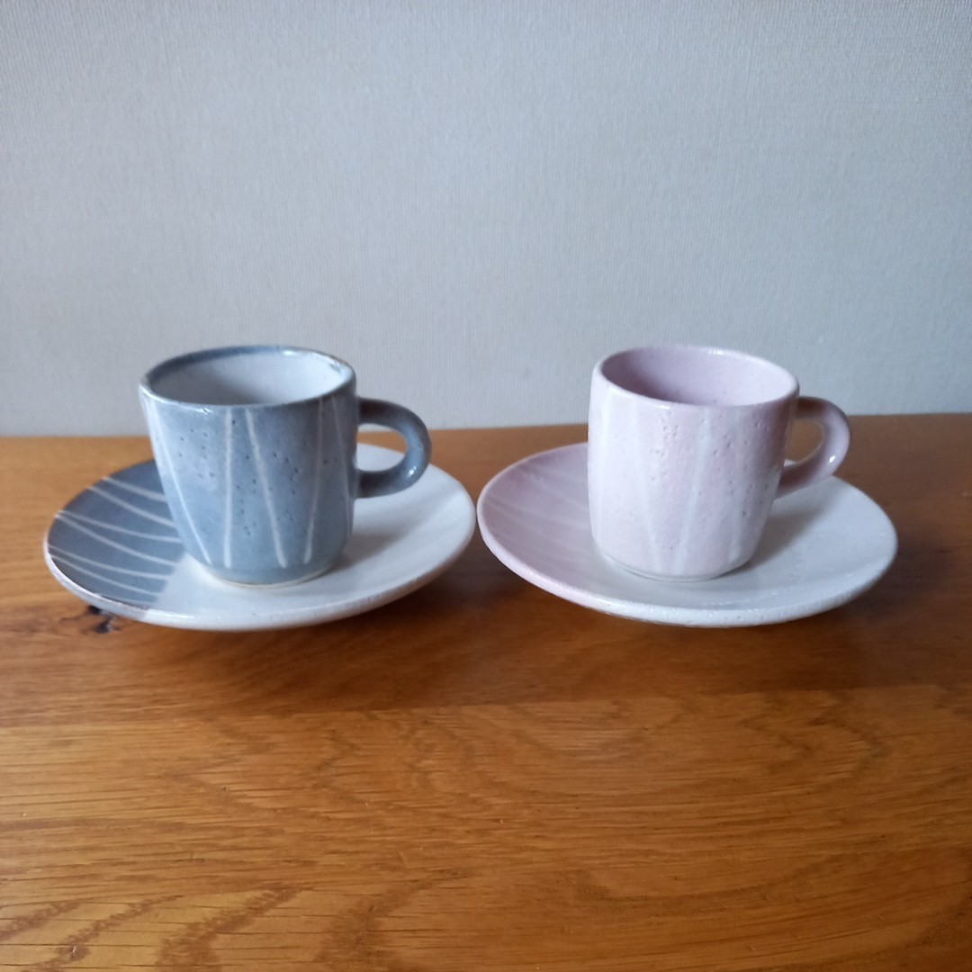 美濃焼き桜志野 鼠志野十草コーヒーカップの画像8