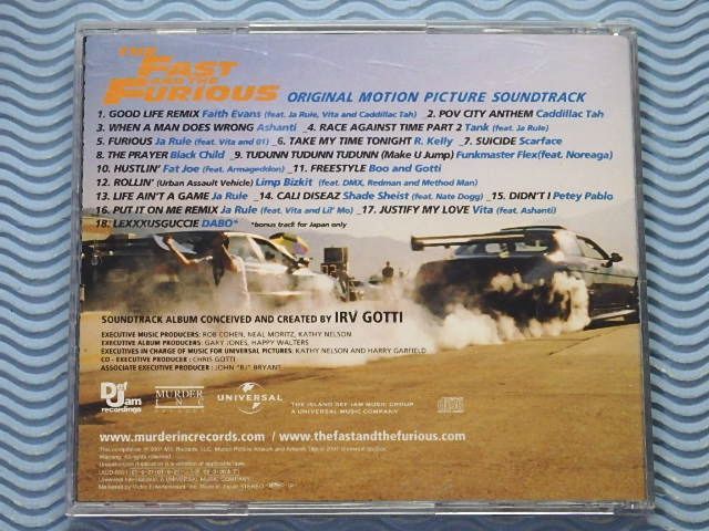 [国内盤]『ワイルド・スピード(+1)/The Fast and the Furious』スポコン/サントラ/OST/Ja Rule/Fat Joe/Ashanti/Faith Evans/Scarface/DMX_画像2