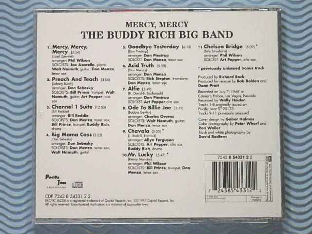 [輸入盤]バディ・リッチ「マーシー・マーシー(+3)/Mercy, Mercy」Buddy Rich Big Band/Art Pepper/アート・ペッパー参加/名盤_画像2