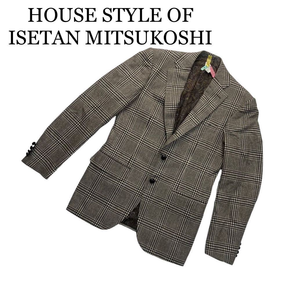 HOUSE STYLE OF ISETAN MITSUKOSHI ハウス スタイルオブイセタンミツコシ テーラードジャケット ブラウン チェック 裏地総柄