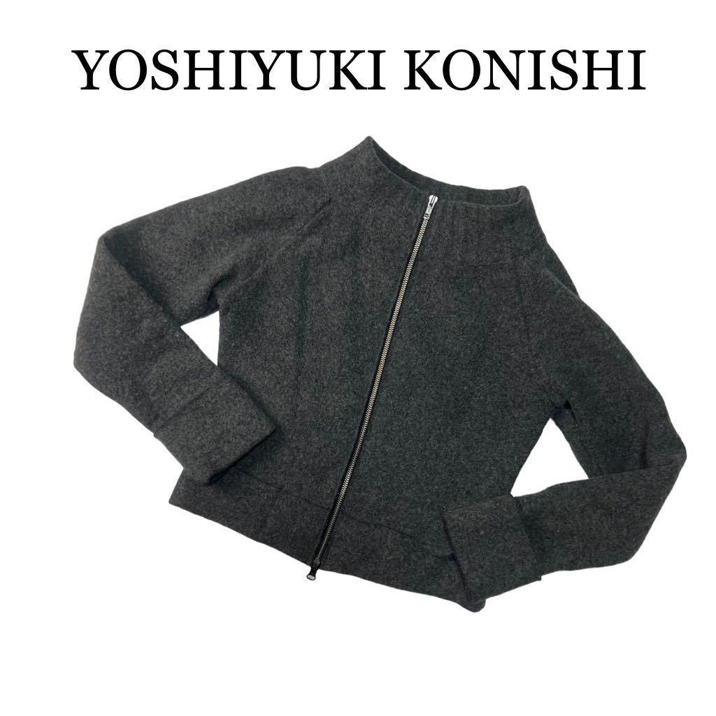 YOSHIYUKI KONISHI Yoshiyuki Konishi жакет Zip выше серый кашемир . размер 1