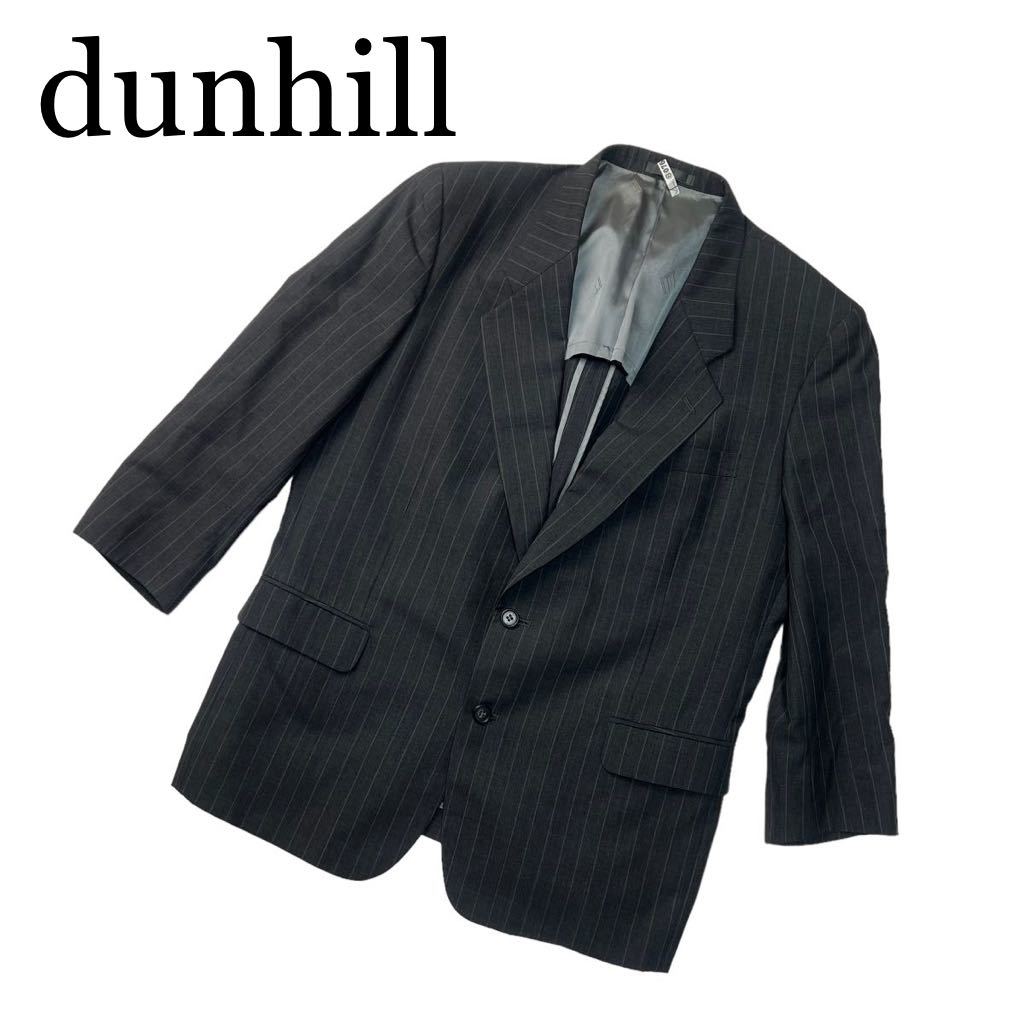 dunhill ダンヒル テーラードジャケット ストライプ グレー 背抜き_画像1
