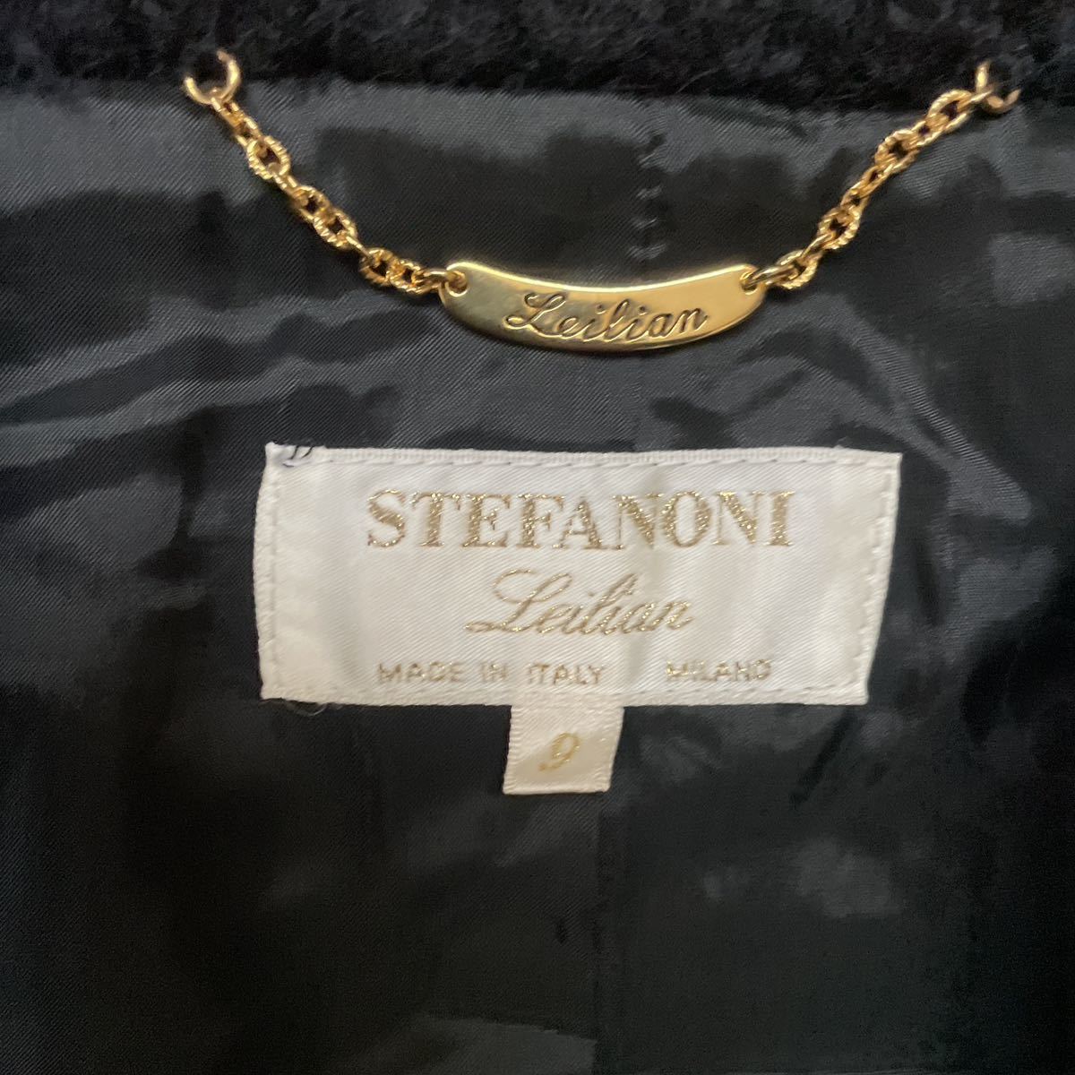 STEFANONI ステファノー二 毛皮コート黒ブラック9号 M 株式会社レリアン_画像9