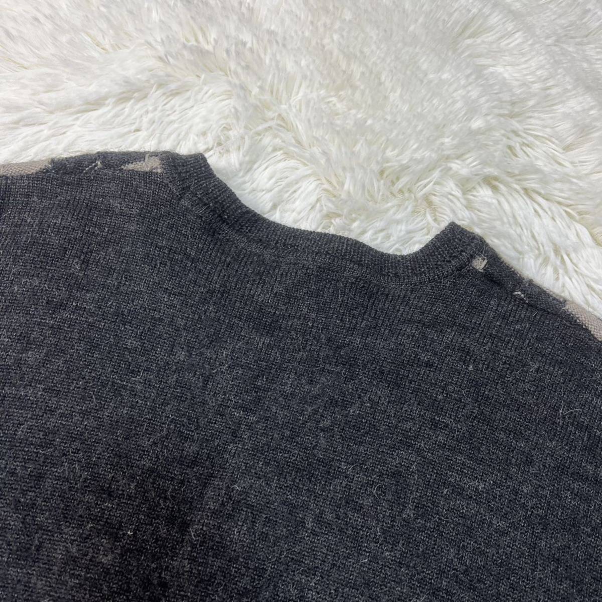 YVES SAINT LAURENT Yves Saint-Laurent свитер вязаный серый размер LA длинный рукав YSL