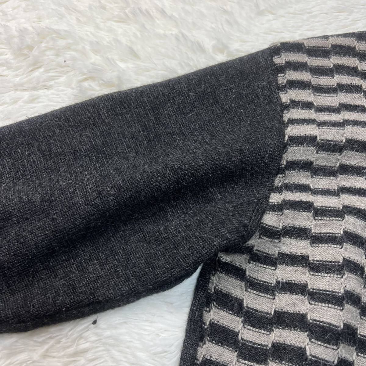 YVES SAINT LAURENT Yves Saint-Laurent свитер вязаный серый размер LA длинный рукав YSL