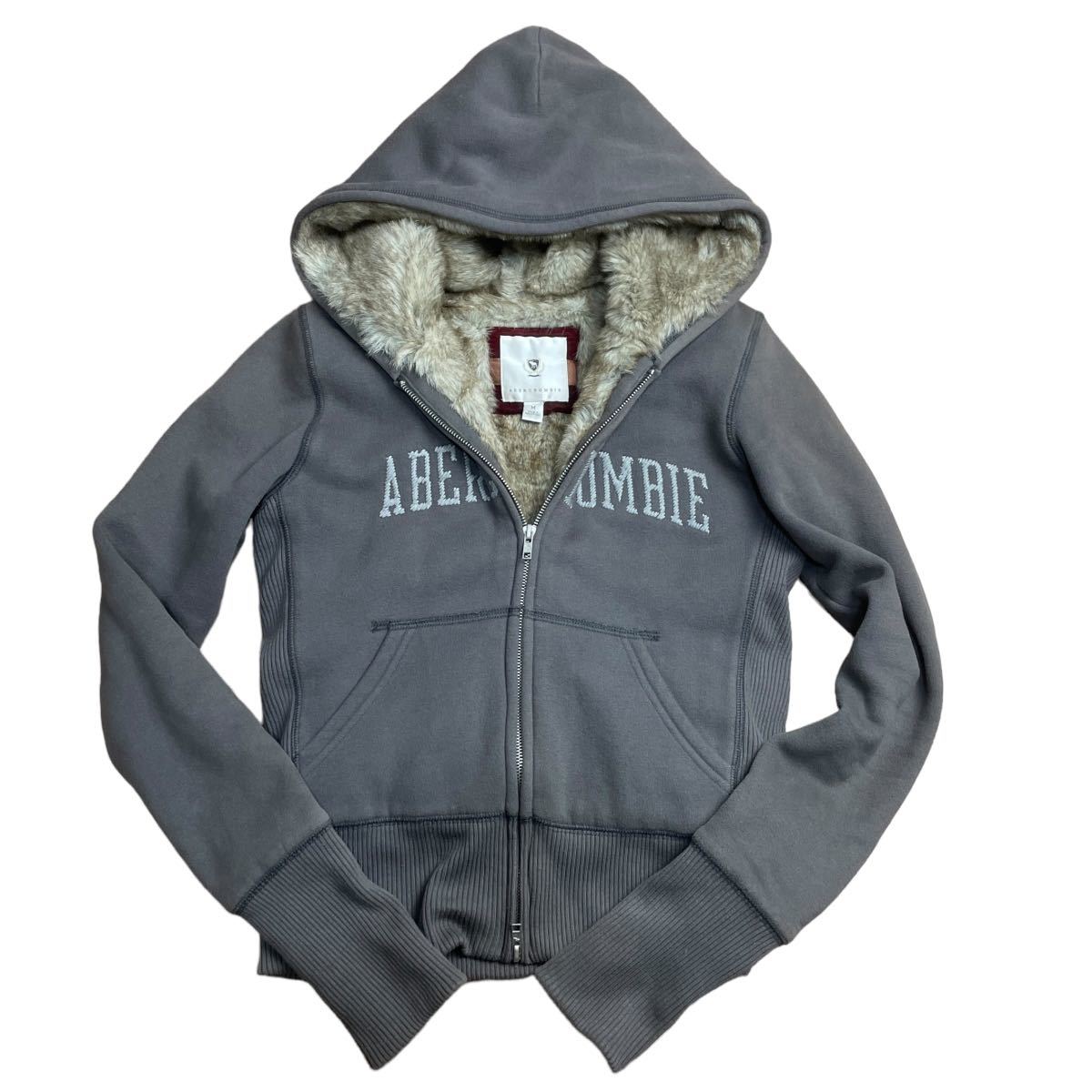 Abercrombie アバクロ ジップパーカー グレー M_画像2