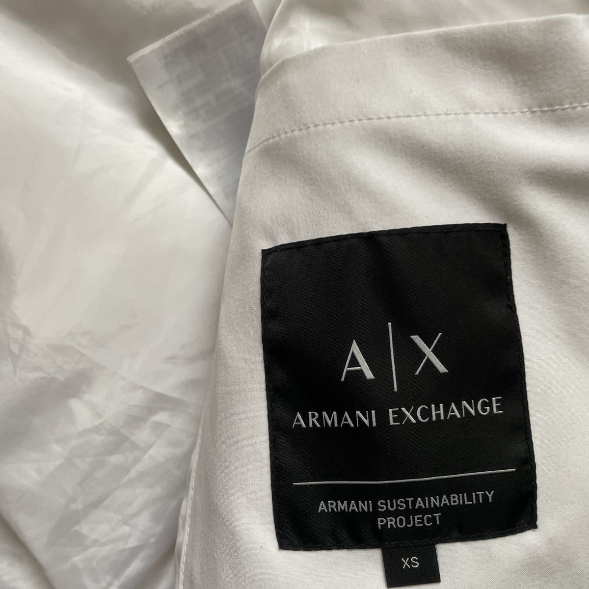 ARMANI EXCHANGE アルマーニエクスチェンジ ダウンジャケット ホワイト白 フード付き XS_画像8