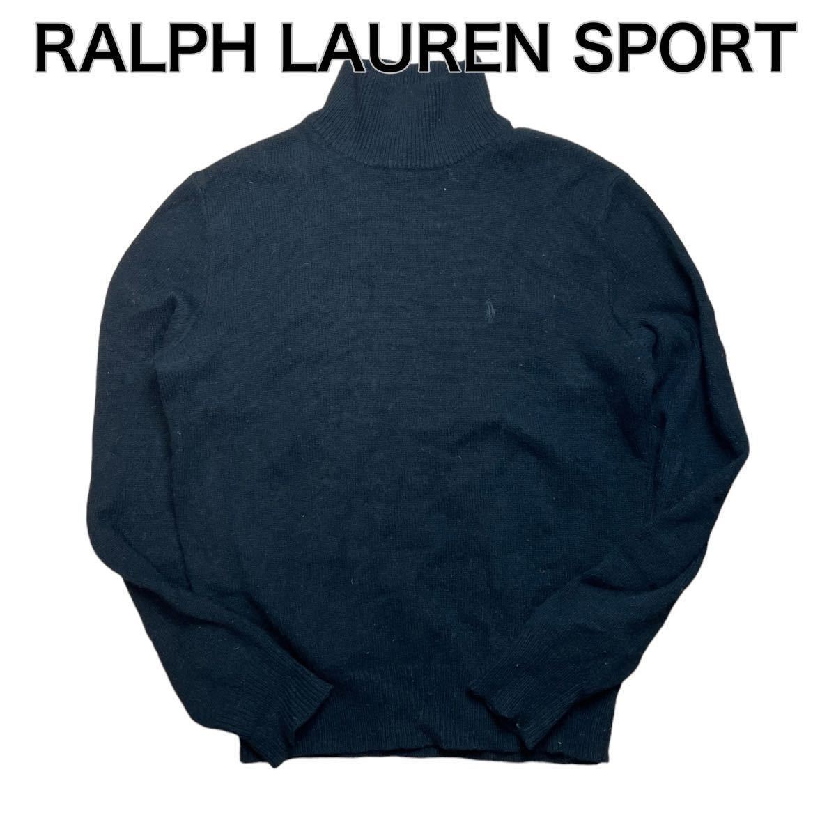 RALPH LAUREN SPORT セーター ハイネック 黒ブラック ポニー刺繍 M_画像1