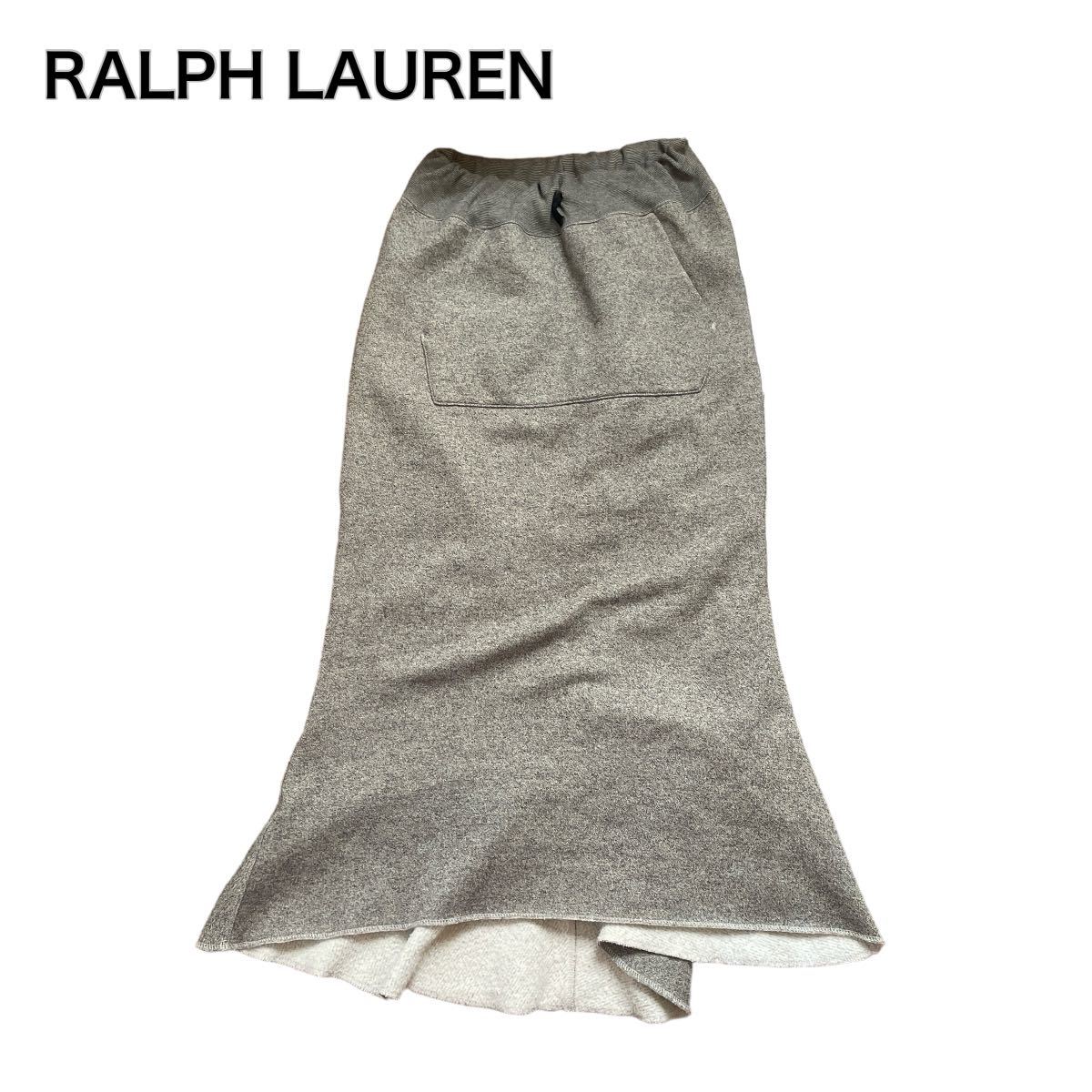 RALPH LAUREN ラルフローレン ロングスカート グレー 5f ウエストゴム L