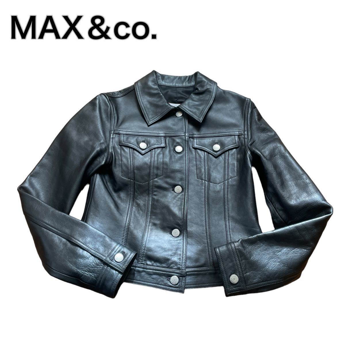 MAX&co. Max and ko- кожаный жакет чёрный черный Rider's 38 M