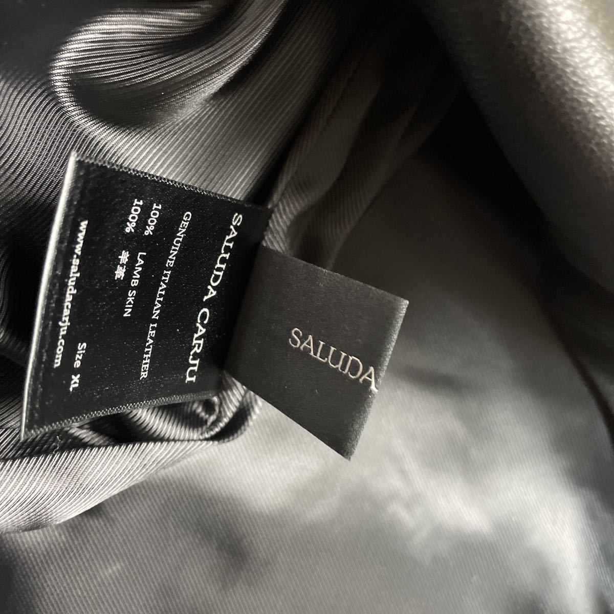 SALUDA CARJU レザーワンピース 本革 ブラック黒 XL 大きいサイズ _画像9