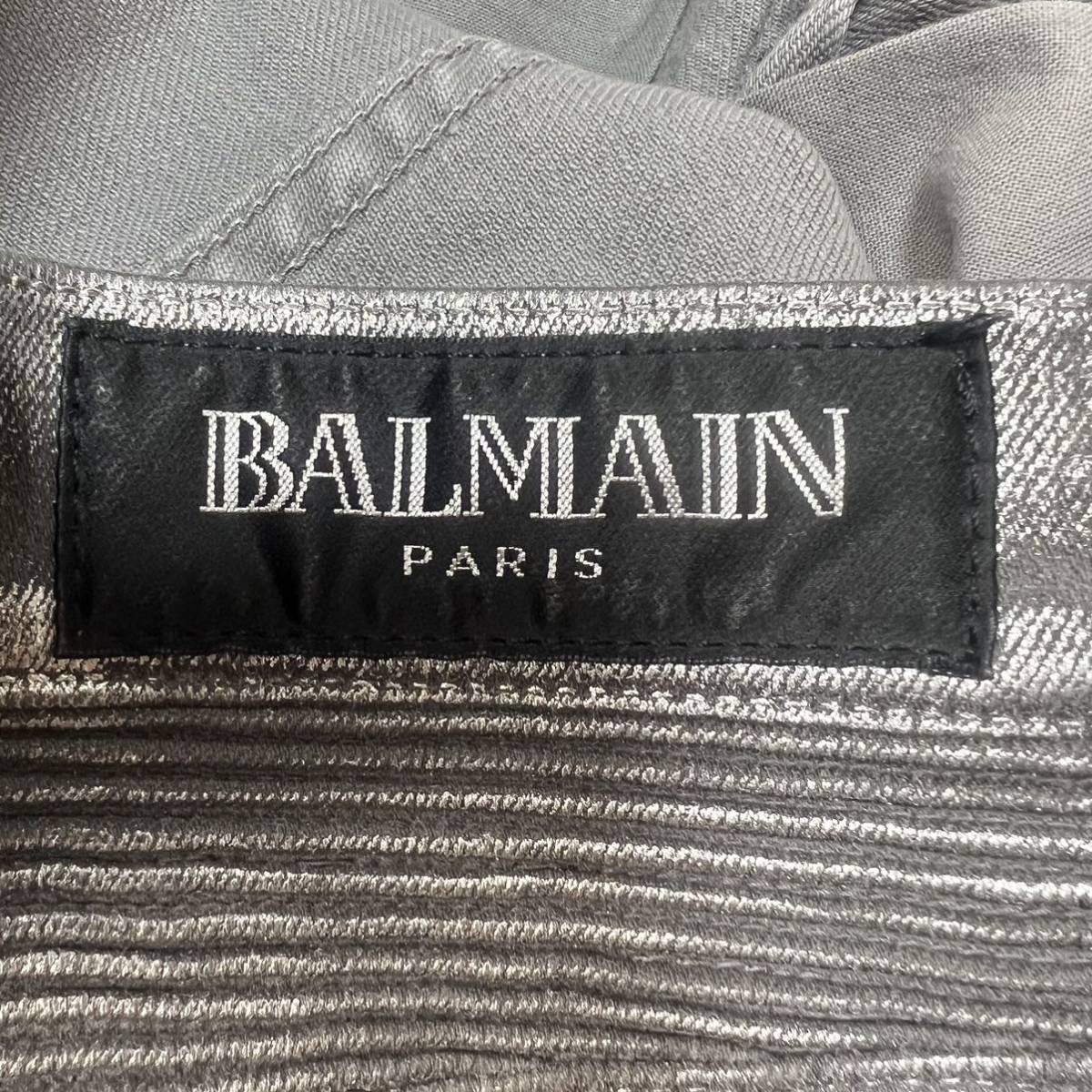 BALMAIN バルマン デニムパンツ グレー ラメ サイズ31_画像7