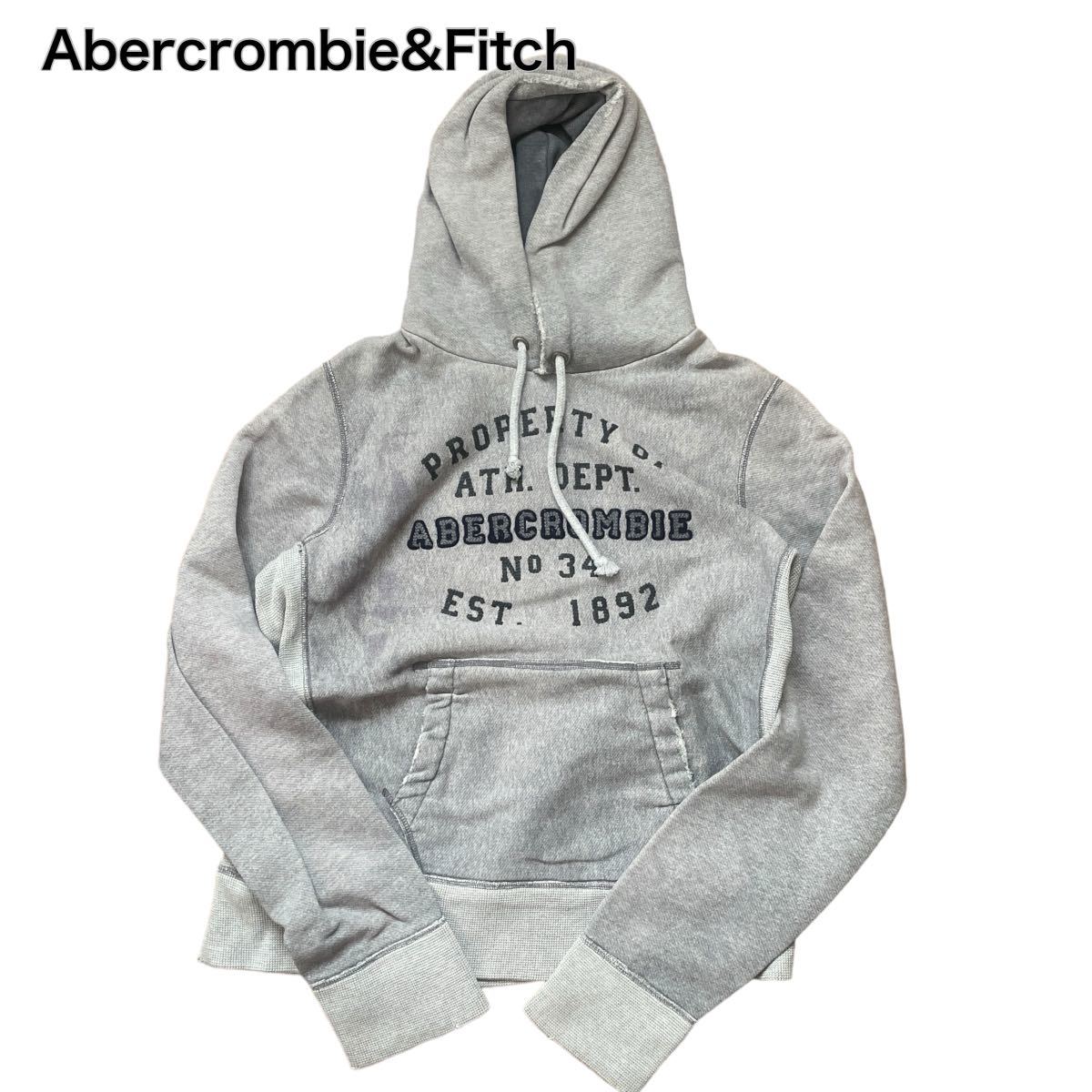 Abercrombie&Fitchアバクロビー&フィッチ パーカー　グレー パーカー 刺繍ロゴ M_画像1