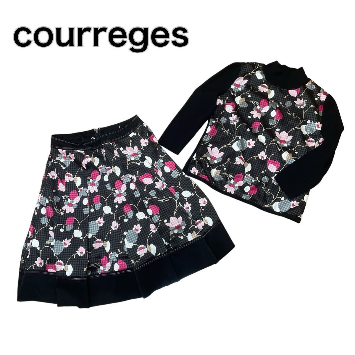 courreges Courreges setup skirt floral print 40 L