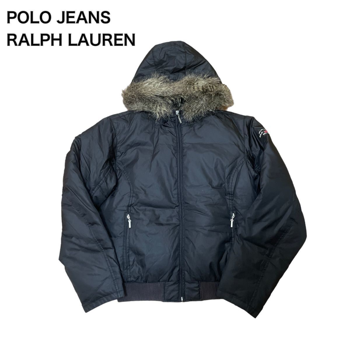 POLO JEANS RALPH LAUREN ポロジーンズ ダウンジャケット S ファー付き _画像1