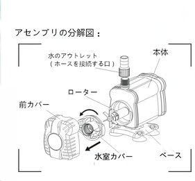 ADA 小型水中ポンプ 10W 水族館給水 排水ポンプ 吐出量900L H 最大揚程1.2M 水槽水循環ポンプ 静音 I137_画像5