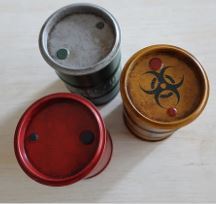 ドラム缶　フルコンプリート　ミニチュア　フィギュア　まとめ売り　缶　ブリキ　トタン　黄色　緑色　赤色　直径5.5cm×高さ8.4cm_画像2