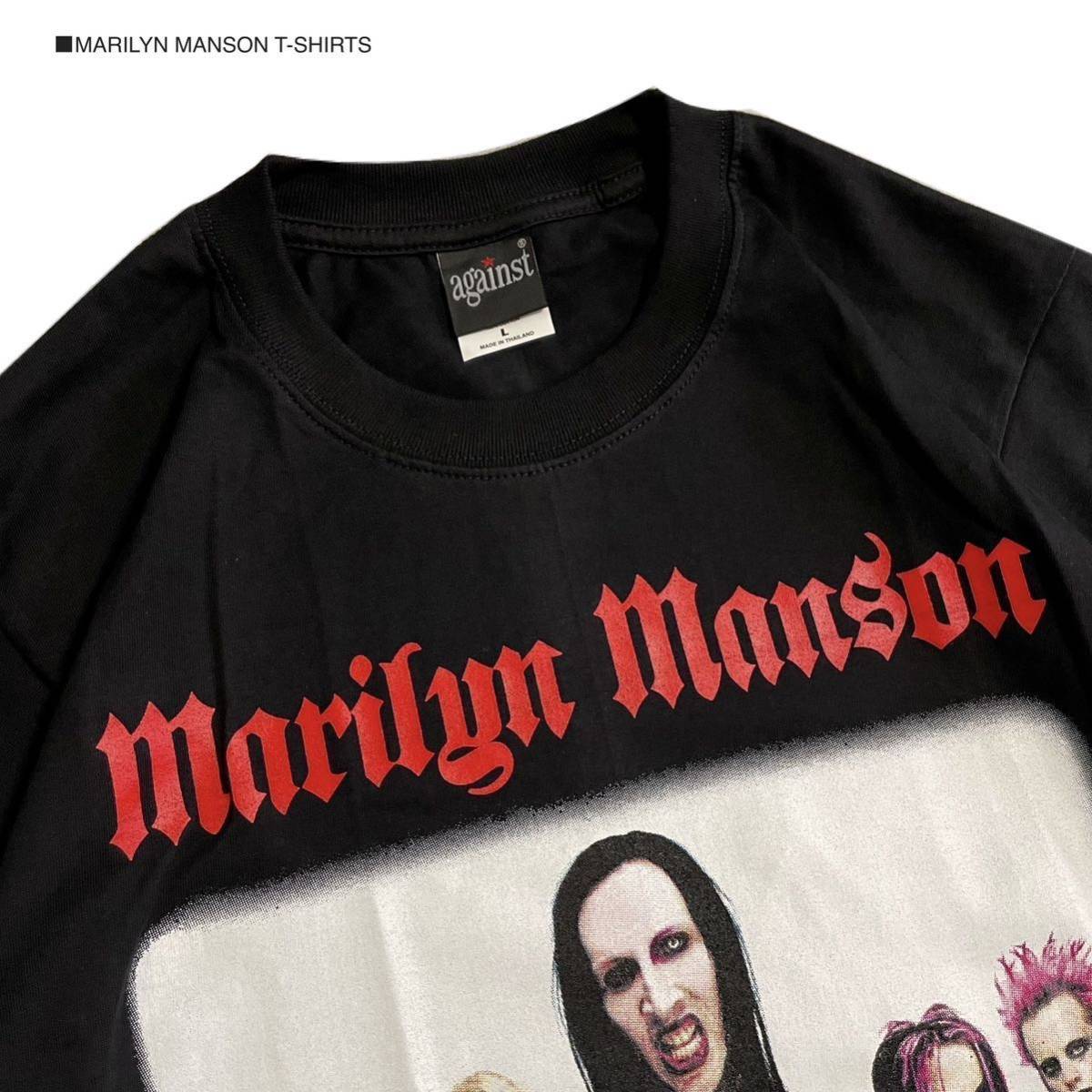 新品 MARILYN MANSON マリリンマンソン 半袖 Tシャツ ロック バンドT ブラック Lサイズ カジュアル シャツ_marilyn manson