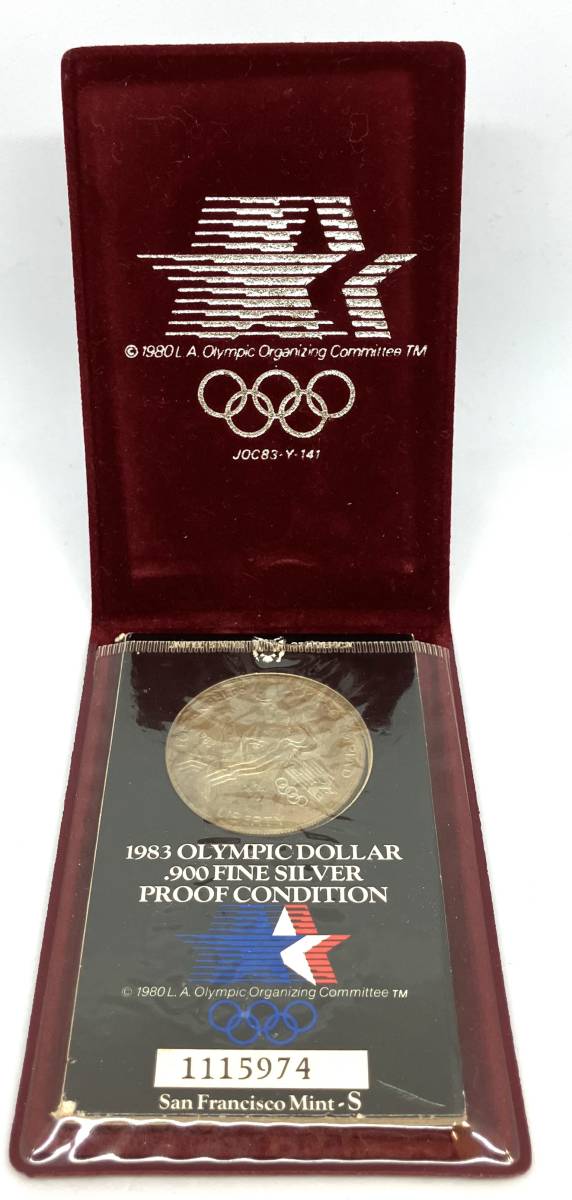 【記念硬貨】1983年 ロサンゼルスオリンピック 1ドル プルーフ 銀貨 記念コイン_画像1