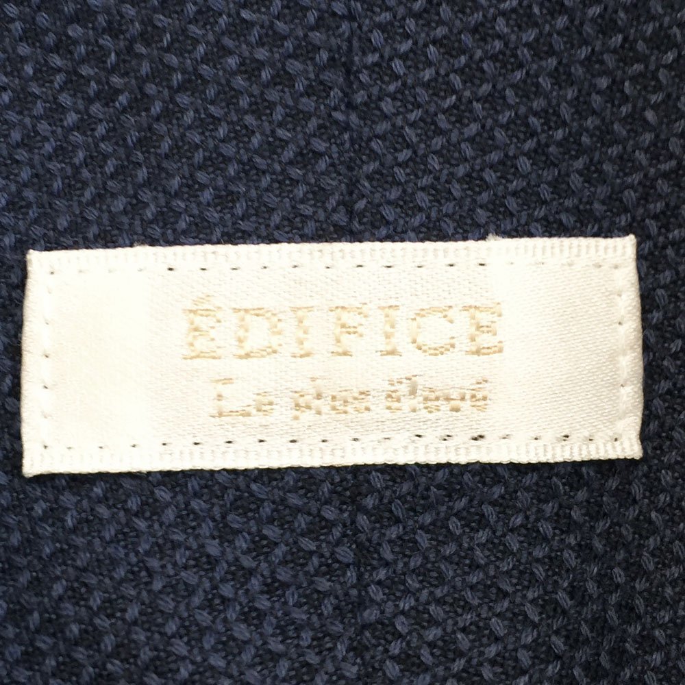 ●2018 EDIFICE Le plus eleve エディフィス 半袖コットンシャツ サイズ44 メンズ ハニカム 格子柄 ネイビー 18051320100110 1AA/90909_画像5