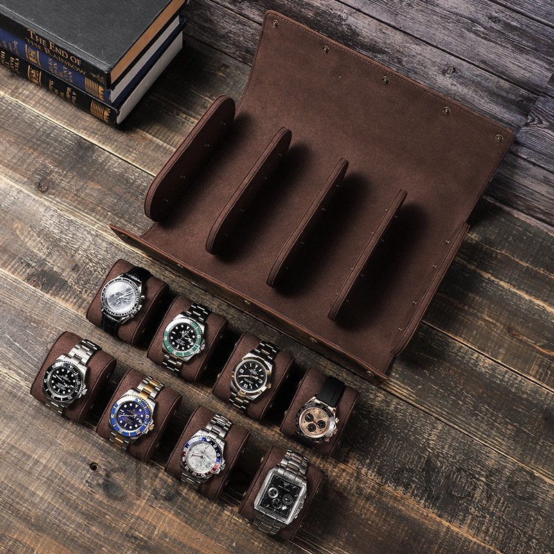 欧米超人気！腕時計ケース 8本収納 本革 腕時計 コレクション 時計ケース 腕時計ケース 収納ケース 腕時計ボックス コーヒー/1点の画像3