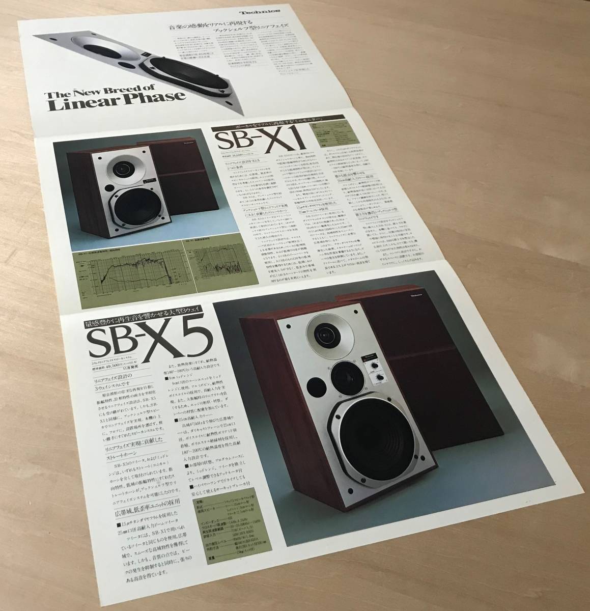 ★レア！ 1977年「 Technics SB-X1 SB-X5 カタログ 」テクニクス リニアフェイズ スピーカシステム　古い稀少なカタログ　送料一律￥230_画像8