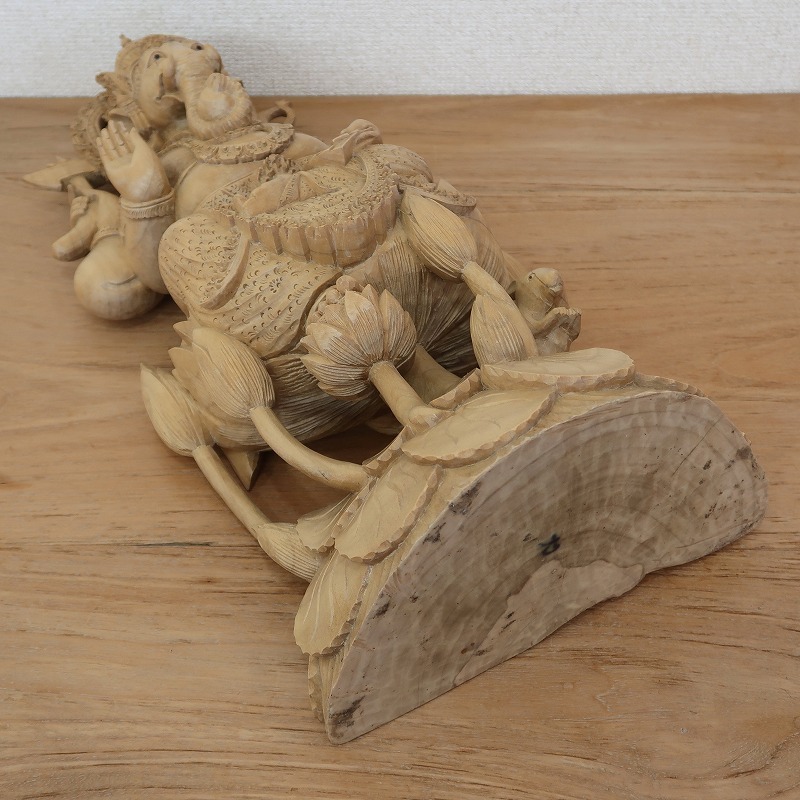 ガネーシャの木彫り 53cm クロコダイルウッド無垢材 アジアン雑貨 バリ雑貨 夢をかなえるゾウ ガネーシャの置物 080252_画像7