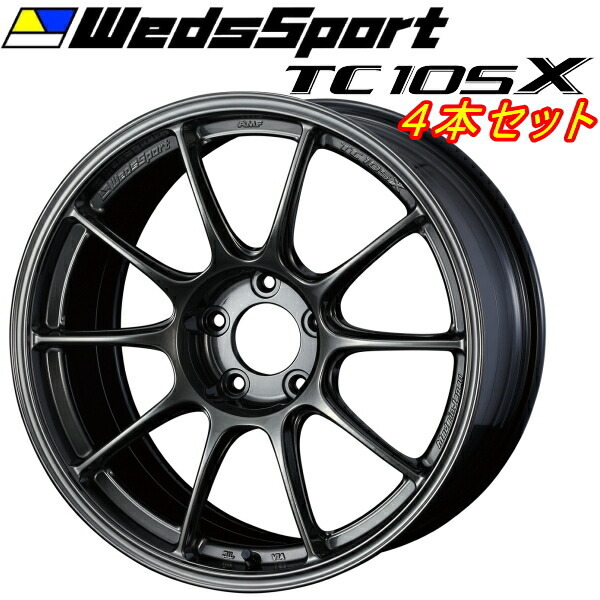 WedsSport TC105X ホイール4本 EJチタン 9.5-18inch 5H/PCD120 inset+45_画像1