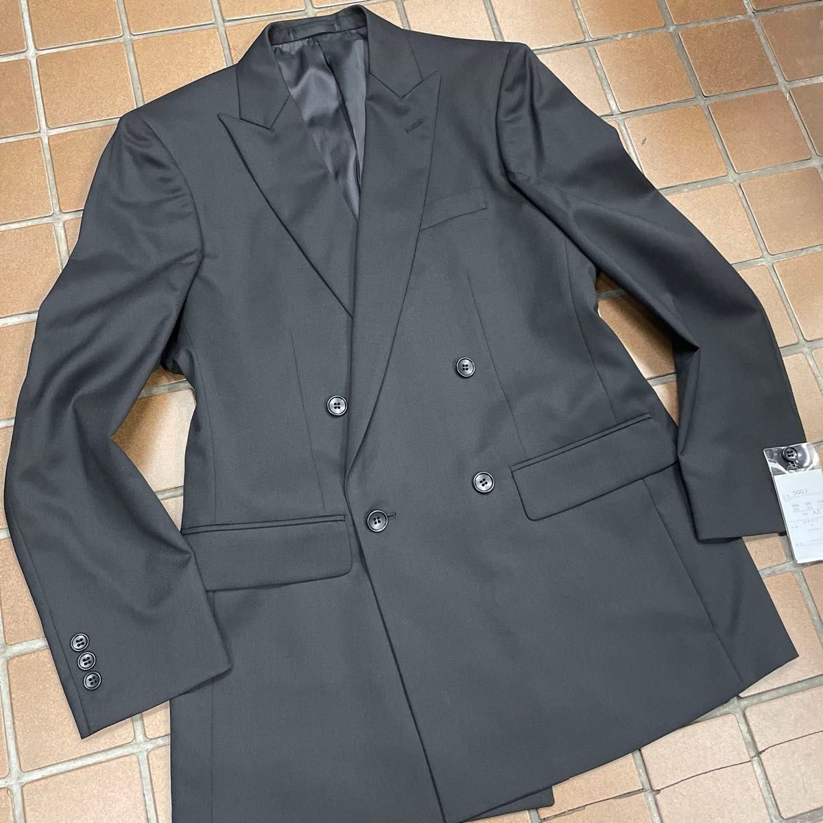 最安値　激安礼服★新品　メンズ　礼服   喪服　ダブルスーツ  L  A6  ブラック 黒　アジャスター付　良品質素材