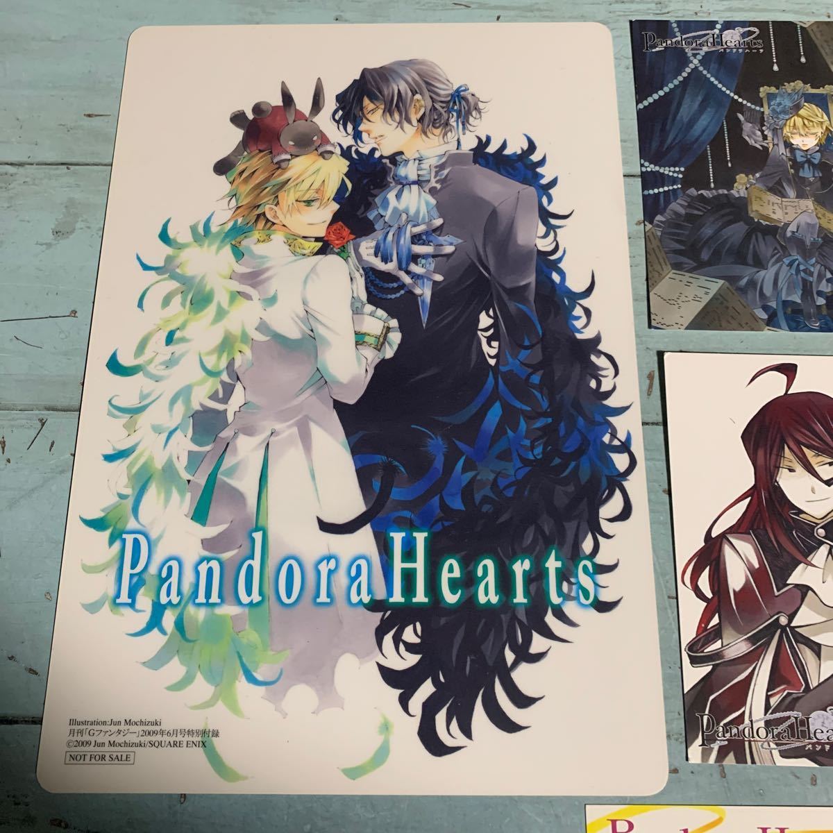 パンドラハーツ 下敷き Pandora Hearts ポストカード ミニ色紙 イラストカード 「ギルバート=ナイトレイ」 望月淳 など 7点セット (9127)_画像2