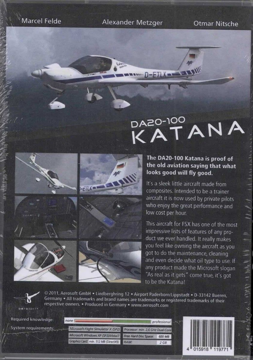 新品 Diamond DA20-100 Katana 4X(FSX) アドオンソフト