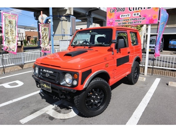 「ジムニー 660 XL 4WD 5MTターボ　赤全塗　FRパイプバンパー」の画像1