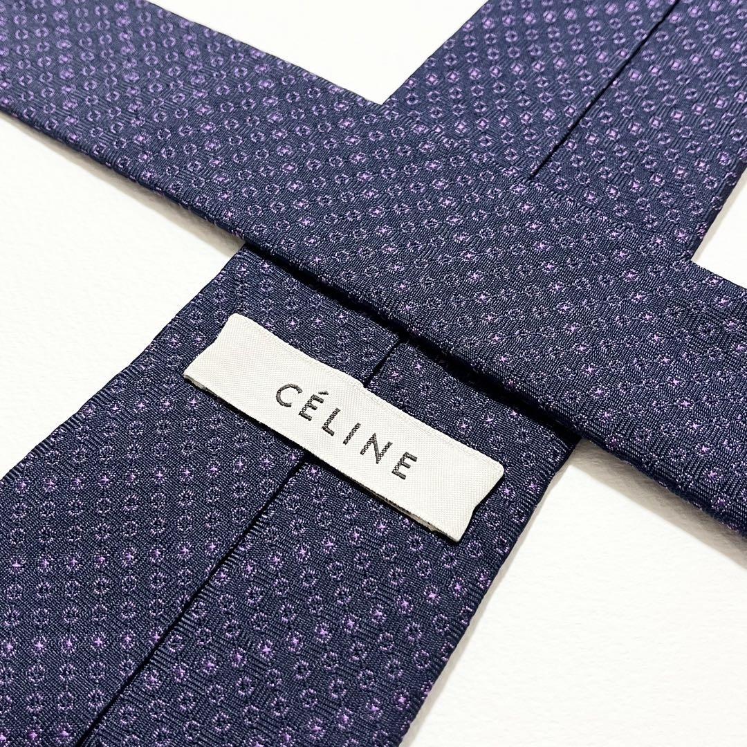 [ beautiful goods ]CELINE Celine necktie pattern pattern Italy made Trio mf Macadam men's suit ja card high brand high class brand Logo 