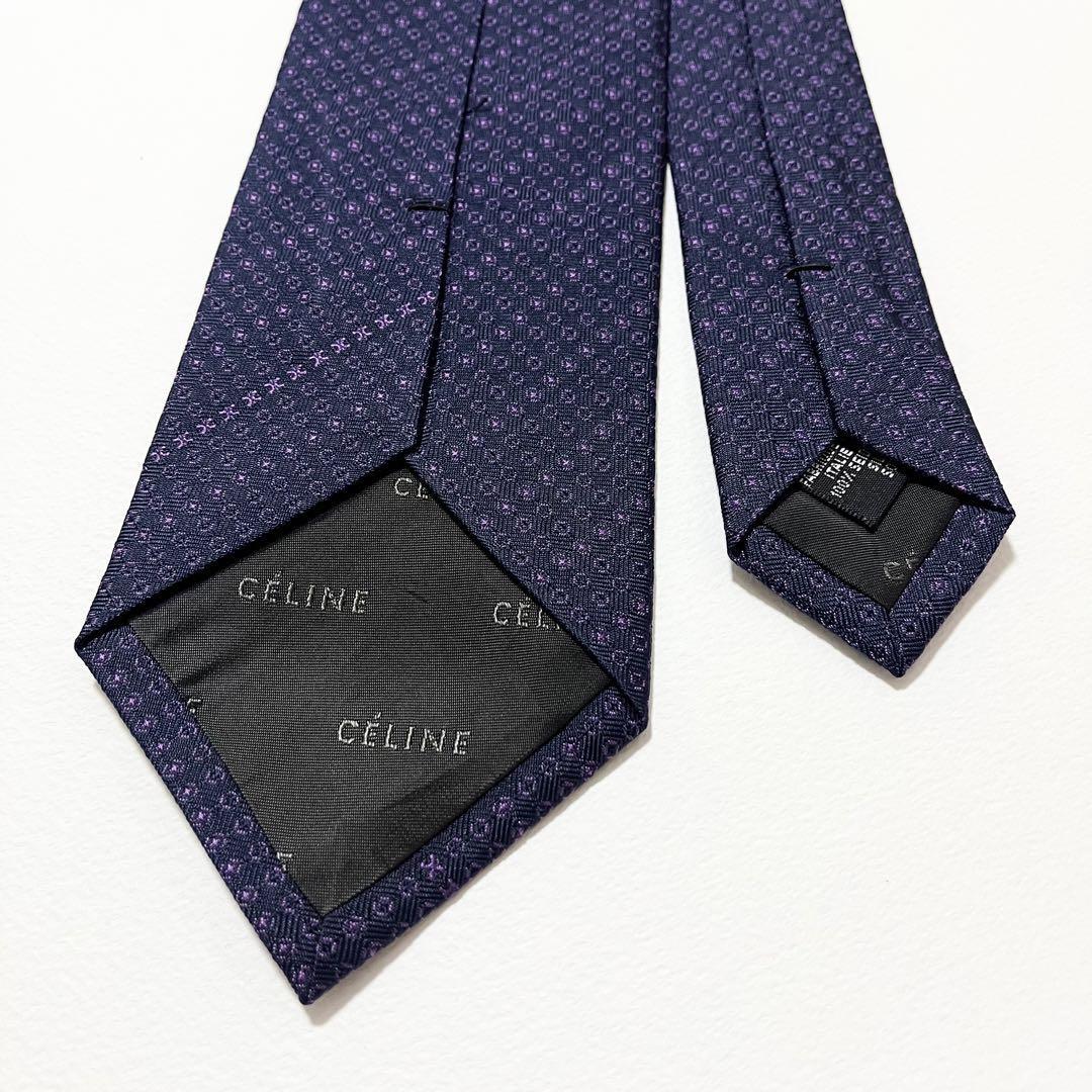 [ beautiful goods ]CELINE Celine necktie pattern pattern Italy made Trio mf Macadam men's suit ja card high brand high class brand Logo 