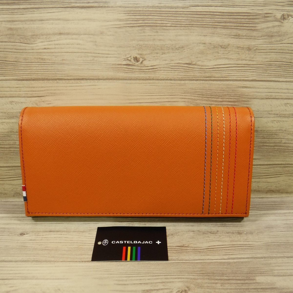 QQ839 Castelbajac новый товар обычная цена 15400 иен большая вместимость длинный кошелек safia-no style телячья кожа бумажник orange she -тактный 027604