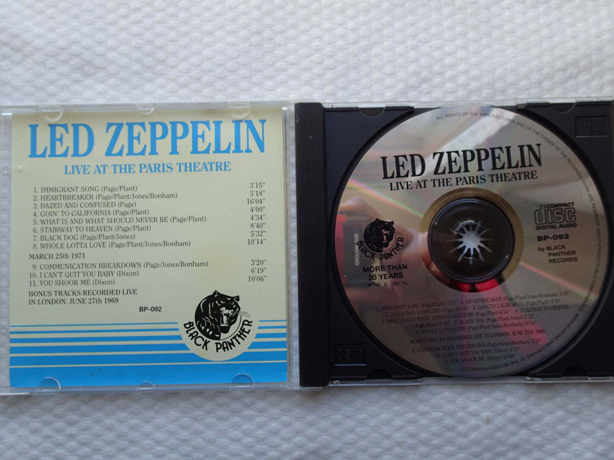 CD 　LED ZEPPELIN LIVE AT PARIS THEATRE レッドツェッペリン　