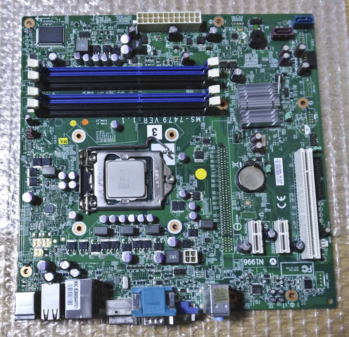 NEC MS-7479 ( LGA1155 ) MicroATX + CPU(Core i3-2120 CPU 3.30GHz) 動作品_画像1