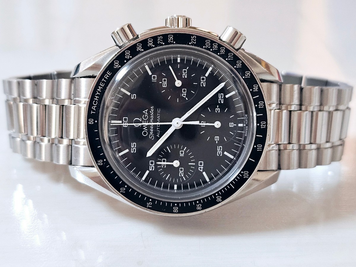 1円スタート☆OMEGA オメガ SPEEDMASTER スピードマスター【3510-50】紳士用高級機械式腕時計 AUTOMATIC 純正ブレス_画像2