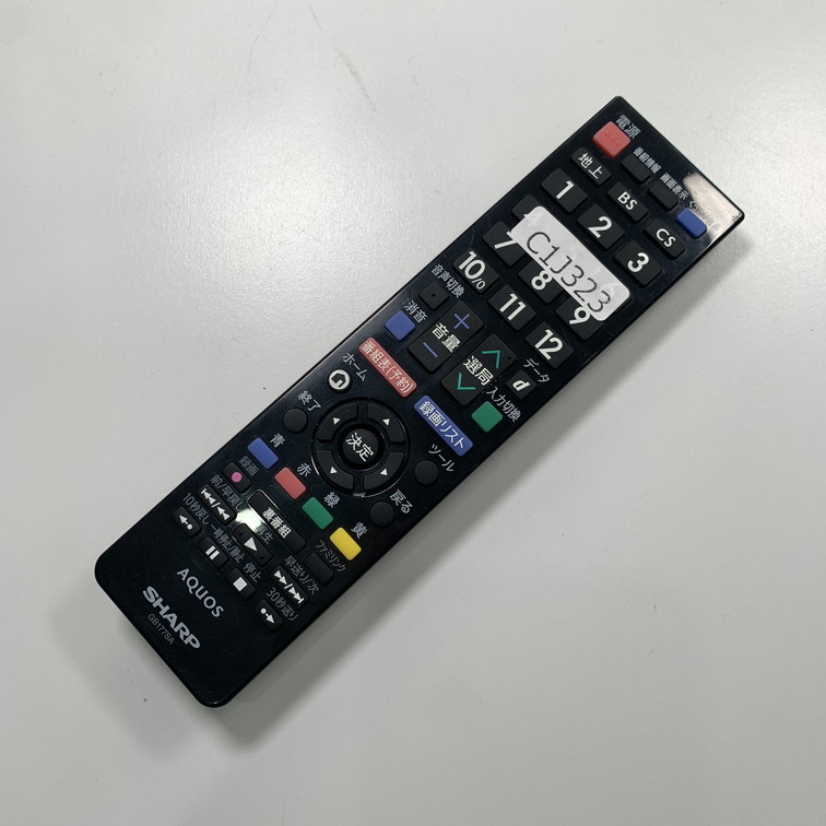 C1J323 【送料１８５円】 TV リモコン / シャープ SHARP GB177SA 動作確認済み★即発送★ テレビ_画像2