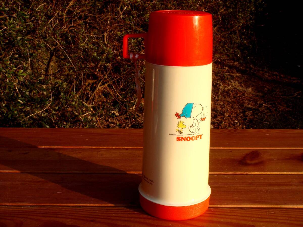 入手困難★デッドストック【THERMOS】お宝サーモス★Snoopy & WoodstockプリントボトルR★稀少Made in U.S.A.♪_稀少★Snoopyプリント