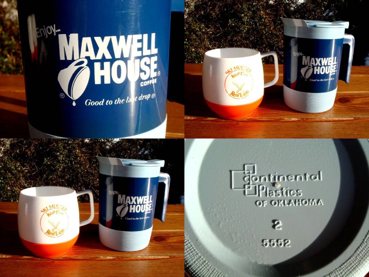 入手困難★デッドストック【Continental Plastics】お宝MAXWELL HOUSE COFFEEサーモポット★稀少Made in U.S.A.♪_Maxwell House Coffeeロゴプリント♪