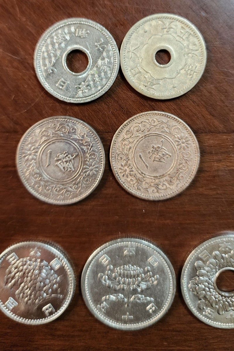 古銭 硬貨 五銭 十銭 1円 50円 100円 昭和31年 昭和37年 昭和40年 三十一年 三十七年 四十年 大日本 明治 大正 昭和 当時物 保管品 まとめ_画像8